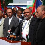 Head of IHH Bulent Yildirim with George Galloway