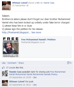 Uthman Lateef supports convicted terrorist Mohammed Hamid